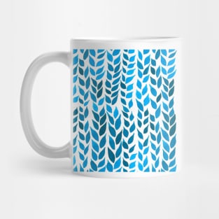 Simple Watercolor Leaves - Blue Mug